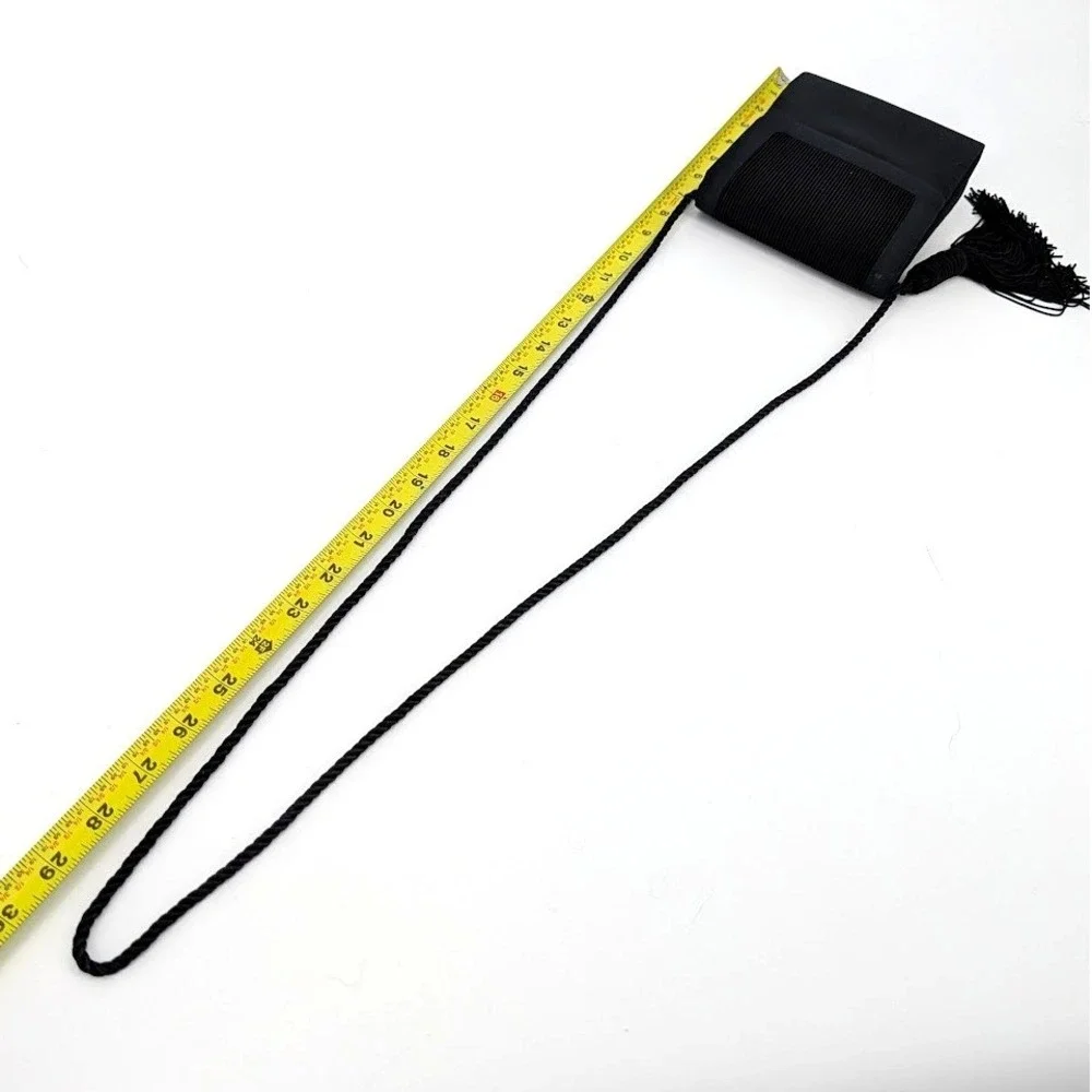 Lord & Taylor Vintage Black Satin Evening Bag Pleated Tassel Crossbody Clutch - Picture 10 of 12